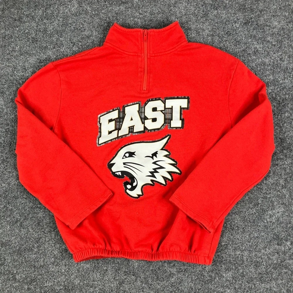 Disney High School Musical Pullover‎ Girls XL Red East Wildcat 1/4 Zip Cropped